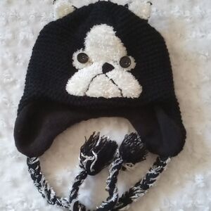 ⭐️ Host Pick ⭐️ Kids | Cute Bull Dog Black White Button Hat